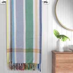 FABINALIV Unisex Set of 2 Striped 225 GSM Cotton Bath Towels - Multicolor-14