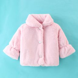 Little Kangaroos Full Sleeves Solid Colored Winter Jacket - Peach-image-61
