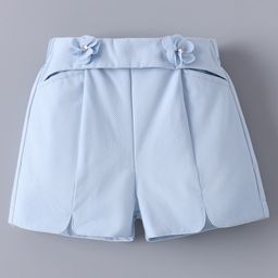 Mark & Mia Checkered Shorts With Floral Applique - Light Blue-image-23