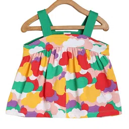 MINI KLUB Cotton Sleeveless Clouds Printed Top - Green-picture-29