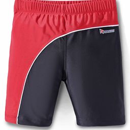 ROVARS Color Block Swimming Trunk - Black & Red-image-1