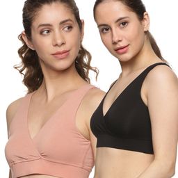 &Circus Modal Pack Of 2 Solid Maternity Bra With Nursing Access - Multi Colour-picture-12