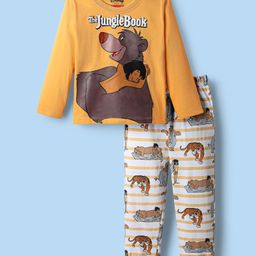 Babyhug Disney Single Jersey Knit Full Sleeves Night Suit with Jungle Book Graphics - Multicolour-image-60