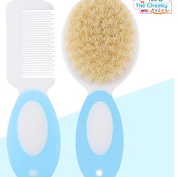 The Cheeky Kidzz Baby Grooming Essential Soft Bristles Hair Comb and Rounded Tips Brush For Sensitive Skin Hair First Shower Gift Newborn Set (BLUE)-picture-15