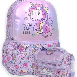 Little Surprise Box Hologram Unicorn School Backpack & matching Lunch bag - Purple - 17 Inches-picture-4