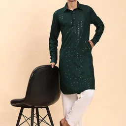 Pro-Ethic STYLE DEVELOPER Men Regular Sequinned Kurta with Pyjamas-picture-20