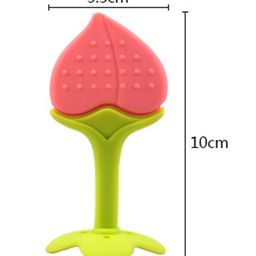 Enorme Silicone Peach & Strawberry Shape Teether Pack of 2 - Multicolour image 2
