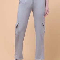 Charitra Women High-Rise Easy Wash Relaxed Fit Cargos Trousers-image-79