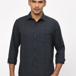 Basics Men Slim Fit Tartan Checks Opaque Checked Casual Shirt-image-20
