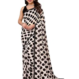 Moda Rapido Polka Dot Beads and Stones Poly Georgette Saree-image-53