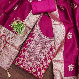 DIVASTRI Woven Design Unstitched Dress Material-image-61