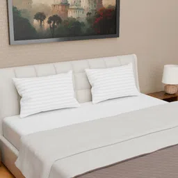 Aura White Set of 2 Polyester Ultra Soft Sleep Pillow-55
