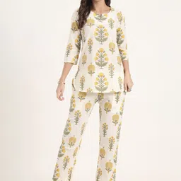 CORSICA Printed Cotton Tunic With Trousers Co-Ords-image-25
