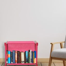 Decent Hut Pink & Grey 2 Tier Multipurpose Storage Book Shelf-picture-0