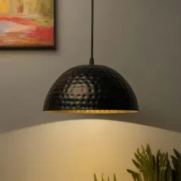 Homesake Black Classic Half Globe Metal Pendant Light - Set of 1-34