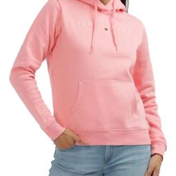 Tommy Hilfiger Pink Logo Regular Fit Hoodie-image-85
