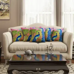 SEJ by Nisha Gupta Multicolor Cushion Covers - Set of 5-picture-28
