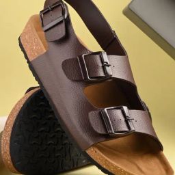 Hoversole Men's Brown Cork Back Strap Sandals-picture-23