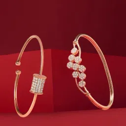 Zaveri Pearls Rose Gold Brass Bracelets for Women-image-90