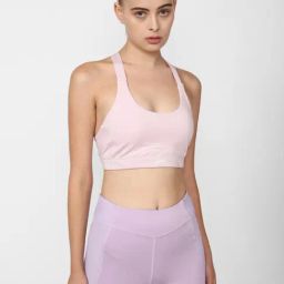 Reebok Pink Logo Print Sports Bra-picture-40