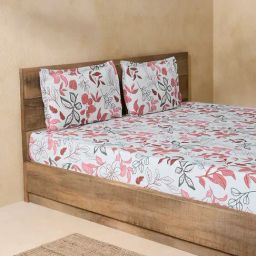 Westside Home Pink Double Bed Flat Sheet and Pillowcase Set-image-94