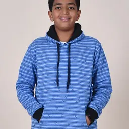 Kiddopanti Boys Light Blue Striped Sweatshirt-picture-9