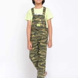 Tales & Stories Kids Olive Camouflage Dungaree-picture-43