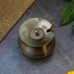 Ambi Vintage Gold Brass Ghee Pot (Matte) With Spoon - 350 ml-image-0