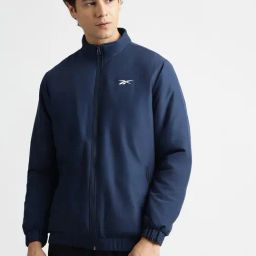 Reebok Navy Regular Fit Printed Jacket-3