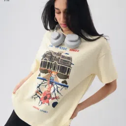The Souled Store Beige Graphic T-Shirt-picture-7