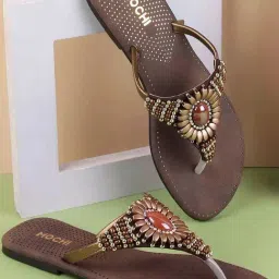 Mochi Women's Brown Thong Sandals-image-23