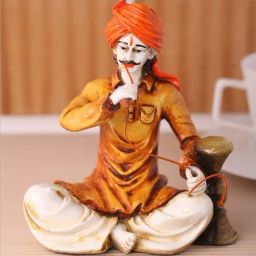 eCraftIndia Rajasthani Hookah Man Handcrafted Decorative Polyresin Showpiece-image-89