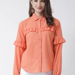 KASSUALLY Peach Relaxed Fit Shirt-image-19