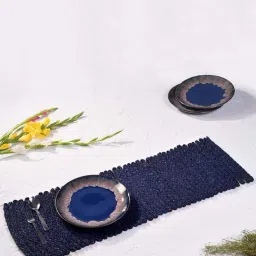 Unravel India Navy Blue Sabai Grass Table Runner - Set of 1-picture-26