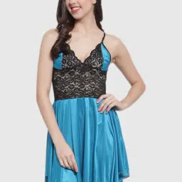 Secret Wish Blue Lace Night Dress-picture-42