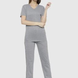 Vimal Jonney Grey Regular Fit Pajama Set-image-45
