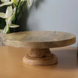 Homesake Brown Wooden 30 cm Cake Stand - Set of 1-27