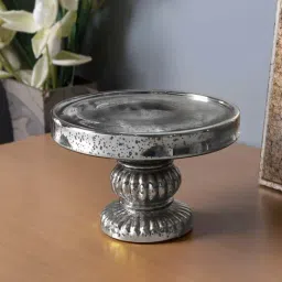 Homesake Silver Glass 20 cm Cake Stand - Set of 1-10