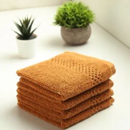 Spaces Solid Gold Cotton Face Towel - Set of 4-image-17