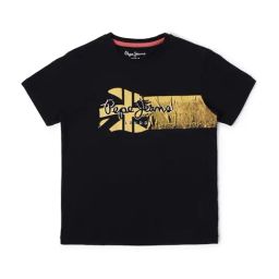 Pepe Jeans Boys Black Cotton Graphic T-Shirt-image-99