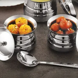 HAZEL Stainless Steel Serving Handi Set of 2 Serving Handi with Lid 2 Piece Serving Pot 500 & 850 ml-9