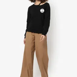 Campus Sutra Black Cotton Printed Sweatshirt-image-78