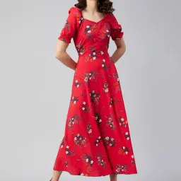 Rare Red Floral Print Maxi Dress-picture-12