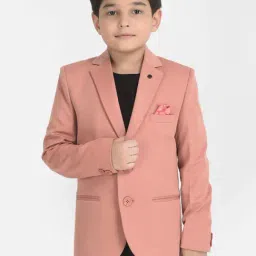 Crimsoune Club Kids Pink Solid Full Sleeves Blazer-picture-23