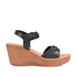 Rocia by Regal Women's Black Ankle Strap Wedges-picture-46
