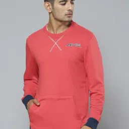 ALCIS Red Regular Fit Round Neck Sweatshirt-image-7