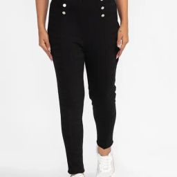 Globus Black Skinny Fit High Rise Trousers-image-92