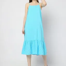Vero Moda Blue Self Design A Line Dress-picture-30
