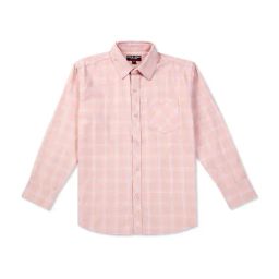 Gini & Jony Kids Pink Cotton Chequered Full Sleeves Shirt-image-69