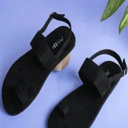Paaduks Men's Black Sling Back Sandals-picture-22